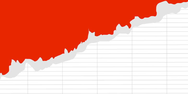 Stock market graph showing significant growth over time period isolated on white background, Vector, illustration
