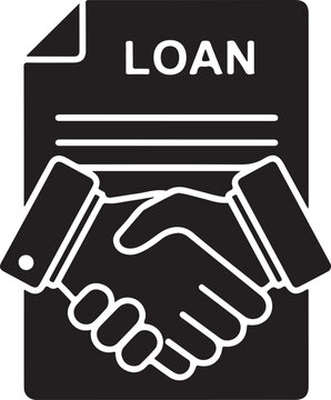 Handshake loan agreement document icon.