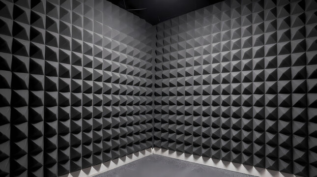 Acoustic textures design soundproof room interior environment modern architecture corner view