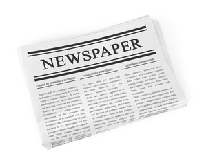 Obraz premium Folded newspaper isolated on white. Printed publication