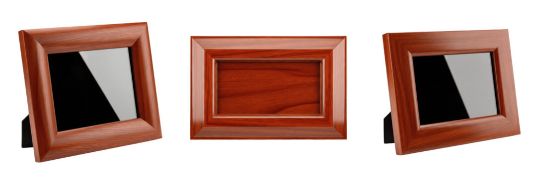 Polished Mahogany Photo Frame - Cadre photo en acajou poli - Polierter Mahagoni-Fotorahmen - Marco de fotos de caoba pulida - Rich Red Wood Luxury Border for Professional Portraits