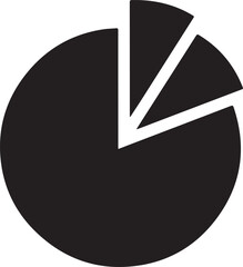 Black and white pie chart graph.