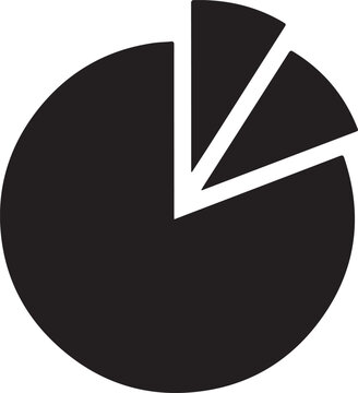 Black and white pie chart graph.
