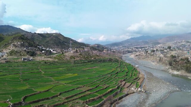 Drone views of KPK, next to Swat valley in Pakistan