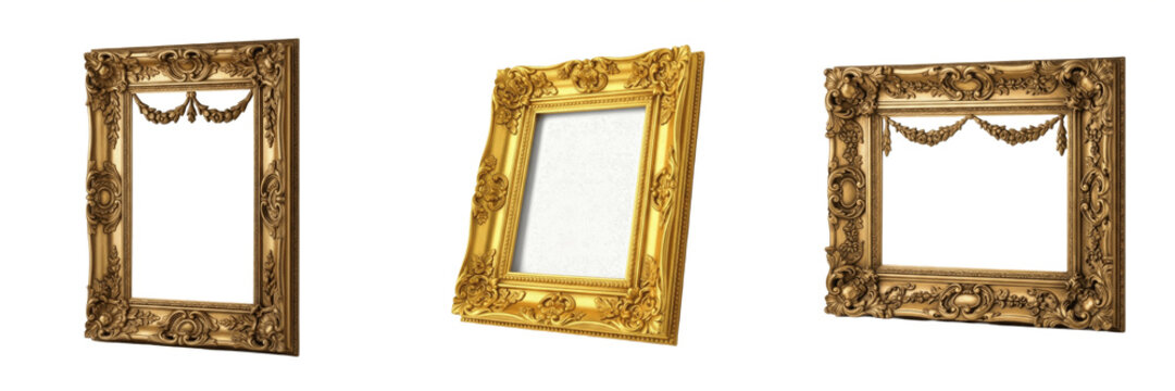 Luxury Gilded Frame - Cadre dor&eacute; de luxe - Luxuri&ouml;ser vergoldeter Rahmen - Marco dorado de lujo - High-end Ornate Golden Border for Premium Art and Upscale Interior Decor