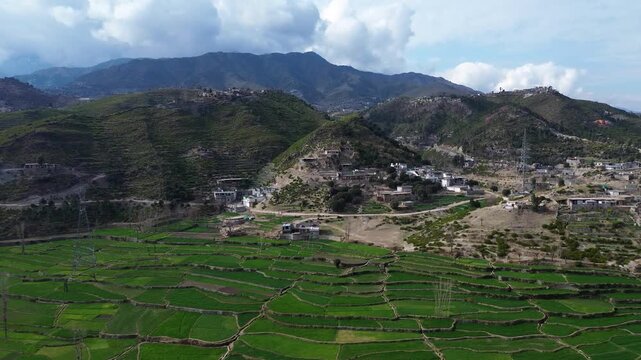 Drone views of KPK, next to Swat valley in Pakistan