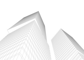 Fototapeta premium Building 3d structure. Architectural background. 