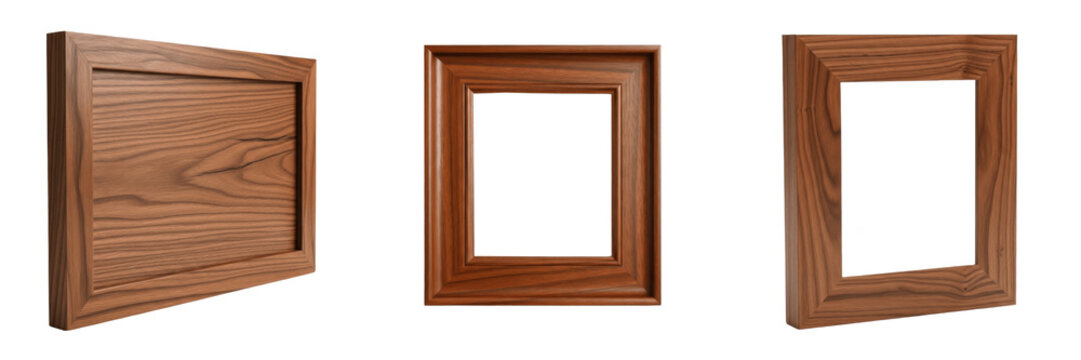 Premium Hardwood Frame Isolated on White Background - Cadre en bois dur de qualit&eacute; sup&eacute;rieure - Premium Hartholzrahmen - Marco de madera dura de primera calidad - Luxury Natural Timber Art Border