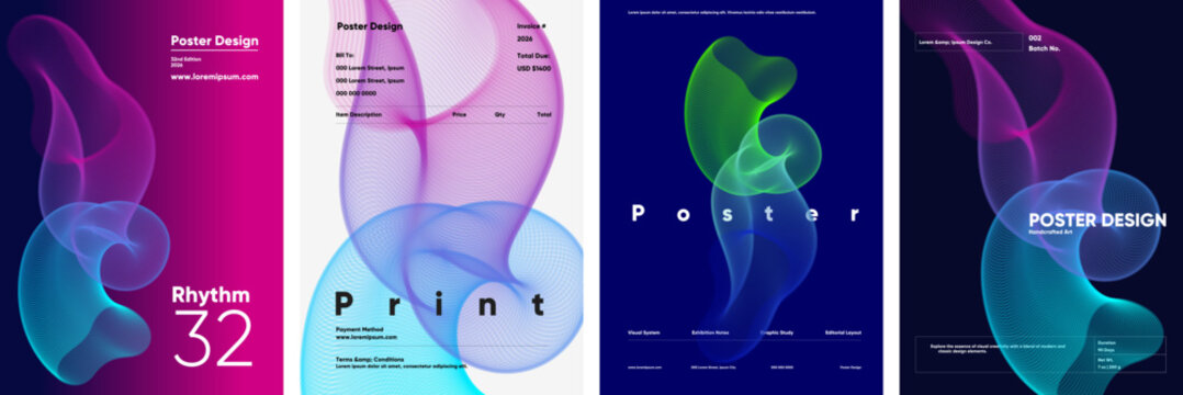 Explore the essence of visual creativity with a blend of modern and classic design elements. This illustration features abstract shapes and vibrant colors, perfect for posters.