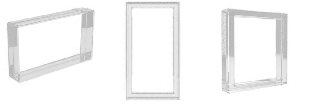 Transparent Rectangular Glass Frame Mockup - Cadre en verre rectangulaire transparent - Transparenter rechteckiger Glasrahmen - Marco de vidrio rectangular transparente - Modern Glassmorphism
