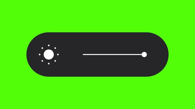 Brightness Control Interface: A sleek, modern brightness control slider against a vibrant green backdrop, representing the adjustment of light intensity.