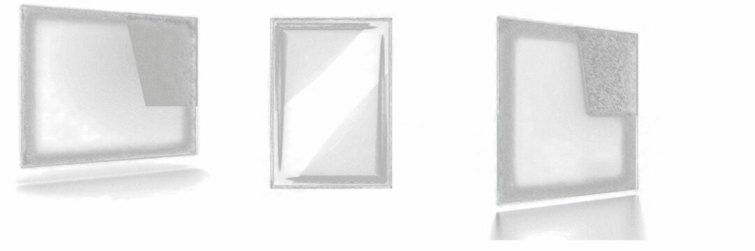 Blur Background Glass Frame Isolated on Black Background - Cadre en verre &agrave; fond flou - Glasrahmen mit unscharfem Hintergrund - Marco de vidrio con fondo desenfocado - Depth Effect Design Resource
