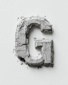 Letter G designed with concrete texture and dropshadow