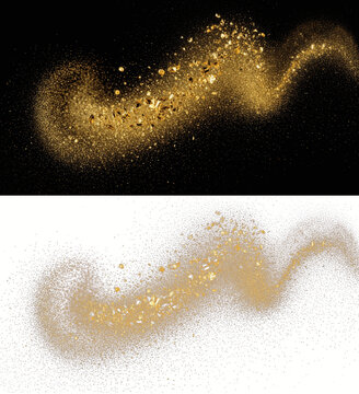 Abstract Gold Dust Particles - Particules de poussi&egrave;re d'or abstraites - Abstrakte Goldstaubpartikel - Part&iacute;culas de polvo de oro abstractas - Magical Sparkle Shine Graphic Art Background Resource