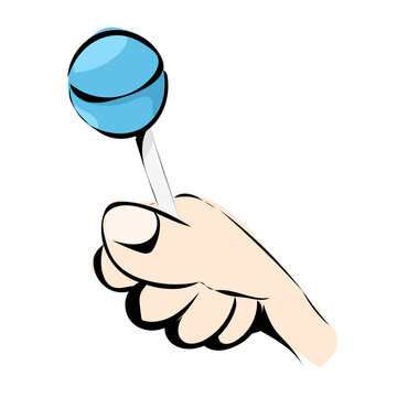 Hand mit Lutscher