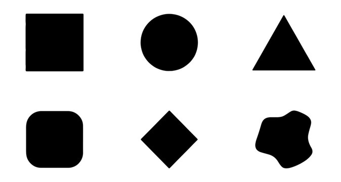 Set of black geometric shapes