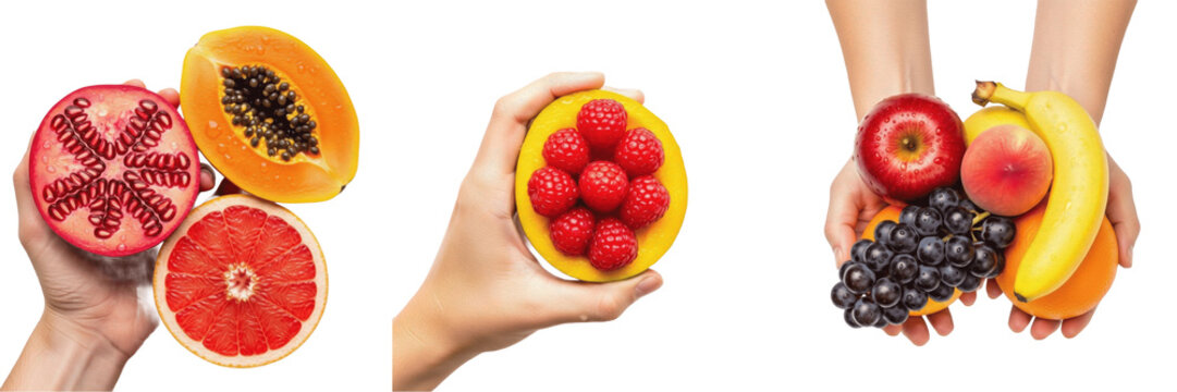 Hand holding juicy fruit close-up - Fructus (Fruta / Fruit) - Fresh Organic Tropical Fruit - Healthy Vegan Snack - Natural Sweetness - High Quality Stock Photo Image - Premium Fruit Photography - Hand