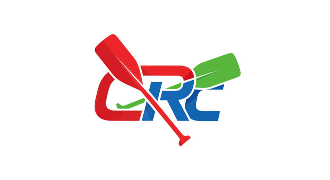 Colorful Paddles and CRC Logo on White Background