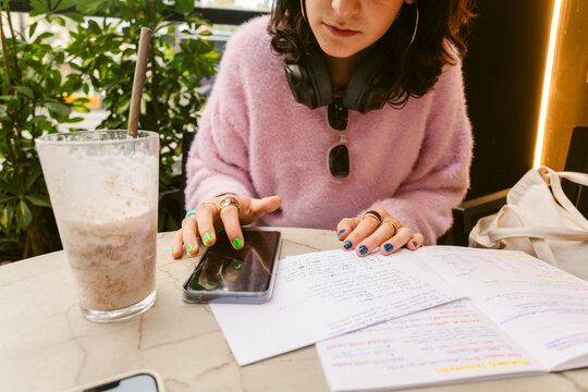 Studying Phone and Milkshake