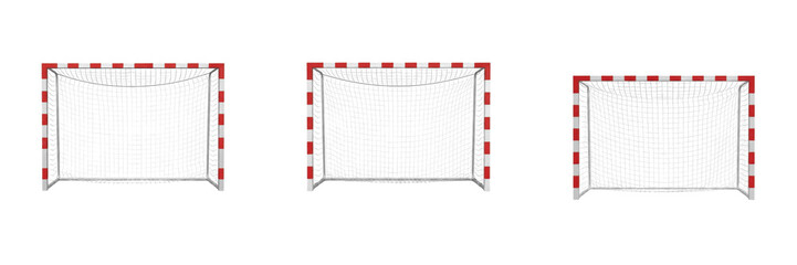 Handball goal with net Portería de balonmano But de handball Handballtor professional court equipment for match play stadium facility indoor sports facility metal frame SEO © Sweet