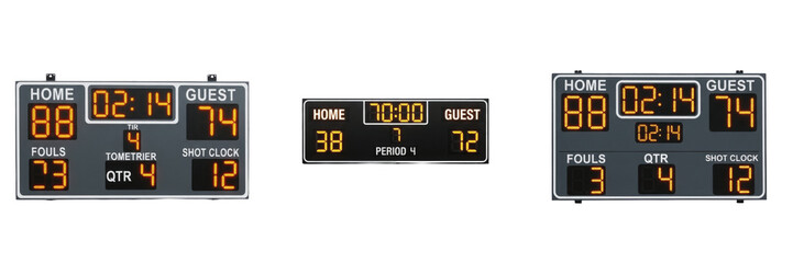 Basketball scoreboard digital display Marcador de baloncesto Tableau de basket Basketball-Anzeigetafel stadium equipment for points shot clock time professional sports facility © Sweet