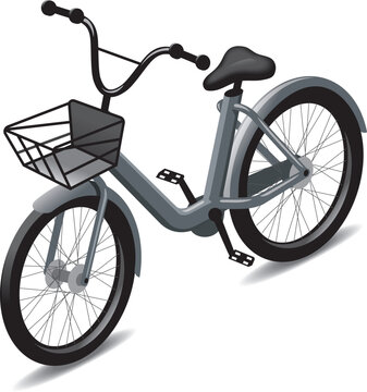 Illustration of a city bike from above