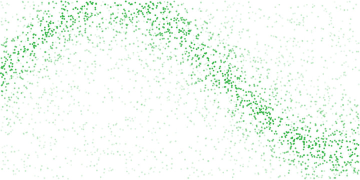 Fresh green particle wave pattern with scattered dots forming flowing curve composition, abstract modern background texture, clean vector design for eco and nature themes