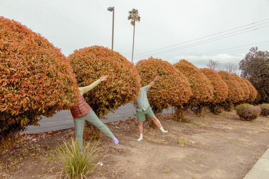 Funky pose with bush