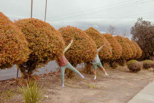 Funky pose with bush