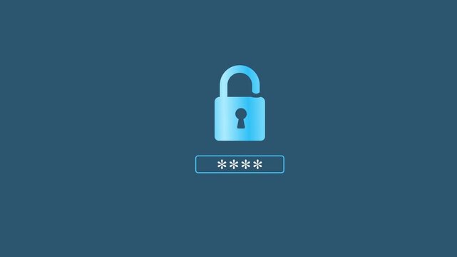 Secure mobile access authentication safeguarding data privacy with digital protection and online safety. Motion graphics of security concept