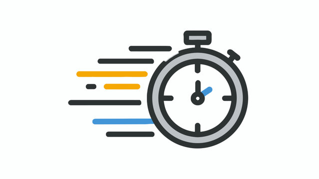 Modern Stopwatch Illustration for Quick Response, Process Optimization, and Enhanced Velocity with Dynamic Motion