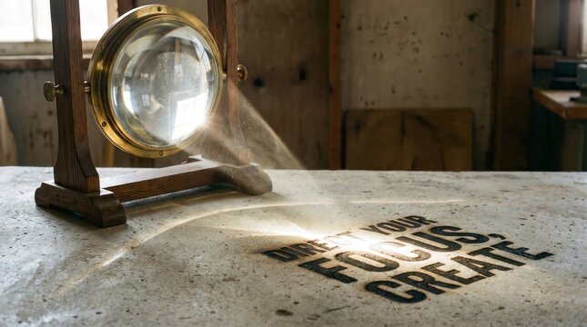 Isolated Scene Brightly Magnifying Focus Text s1 2