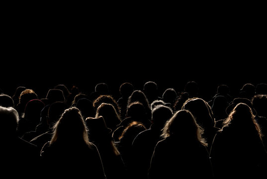 Backlit Silhouettes of a Crowd