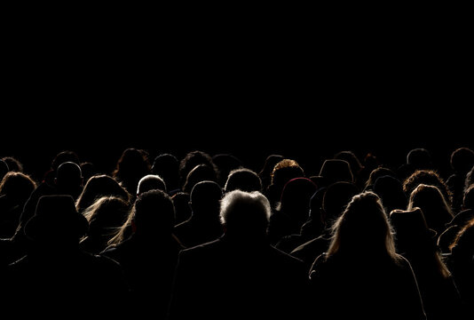 Backlit Silhouettes of a Crowd