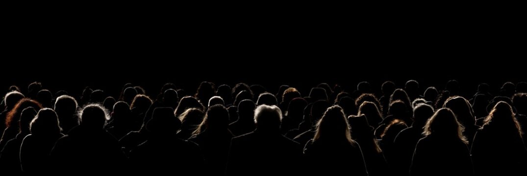 Backlit Silhouettes of a Crowd