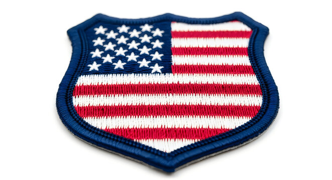 embroidered usa flag patch on white background for flag day celebration