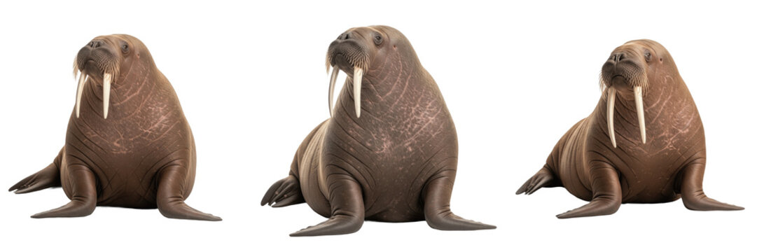 Pacific Walrus Tusks - Odobenus rosmarus - Morse - Morsa - Massive Arctic Mammal SEO Title - Huge Pinniped with Long Ivory Tusks on Sea Ice Wildlife Photography - Powerful Marine Wildlife Photo
