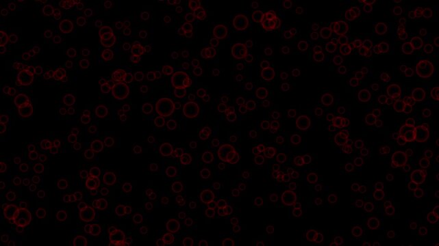 Red Bubbles Floating on Black Background Abstract Pattern image photo