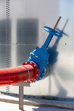 Abstract view of a steel tank