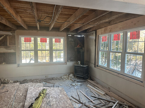 Inside of old home being renovated 