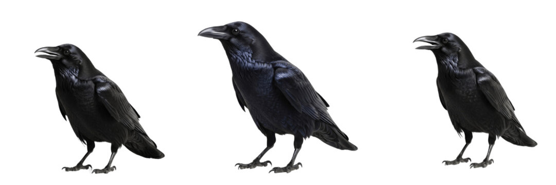 Common Raven Profile - Corvus corax - Grand corbeau - Cuervo grande - Large Intelligent Raptor SEO Title - Big Black Bird on Rocky Mountain Ledge Wildlife Photography - Mythical Bird Nature Portrait