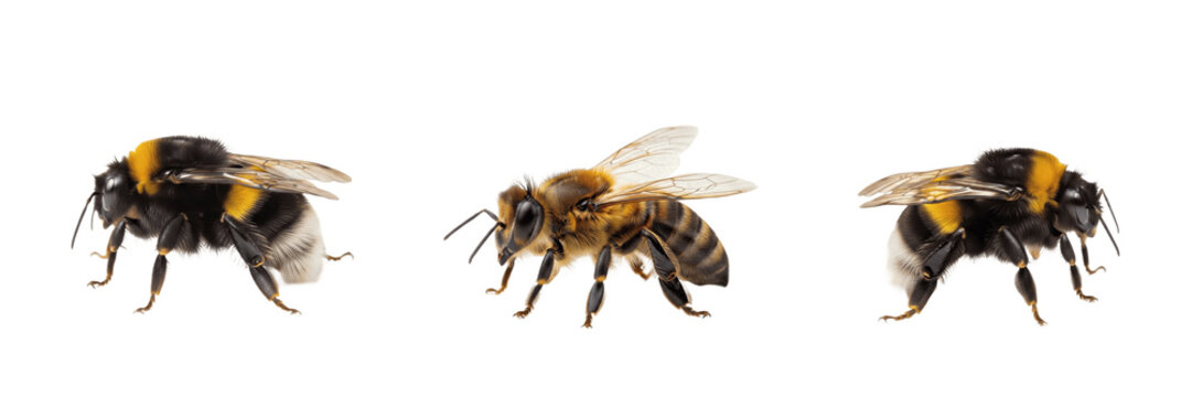 Honey Bee on Flower - Apis mellifera - Abeille - Abeja - Essential Pollinator Insect SEO Title - Yellow and Black Bee Collecting Nectar in Garden Wildlife Photography - Nature Conservation Portrait