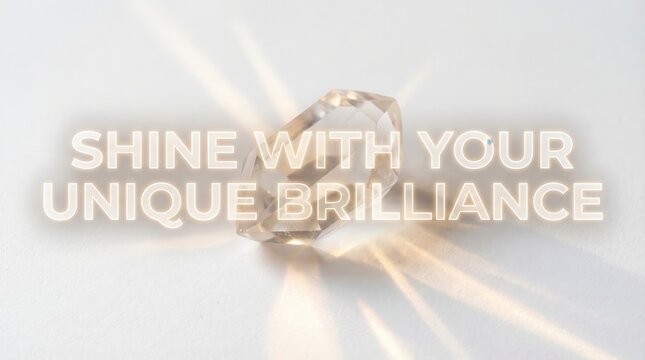 Diamond on Clean White Surface with Unique Brilliance s1 2