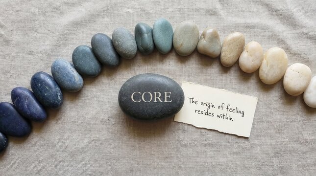 Flat-lay arr s1 2 (3): Core stone with quote and stones