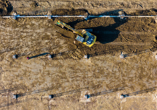Excavator at Construction Site
