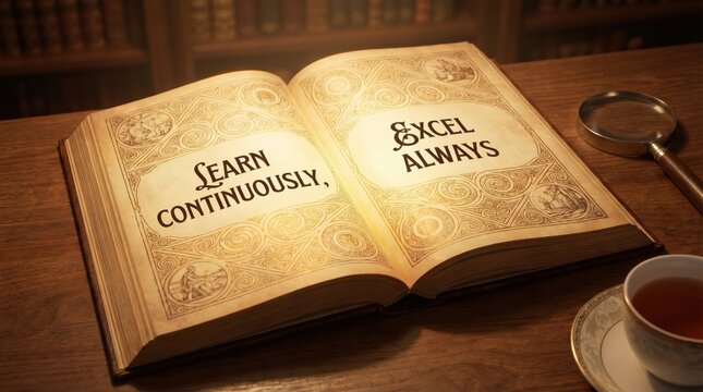Open Book with Illuminated Pages