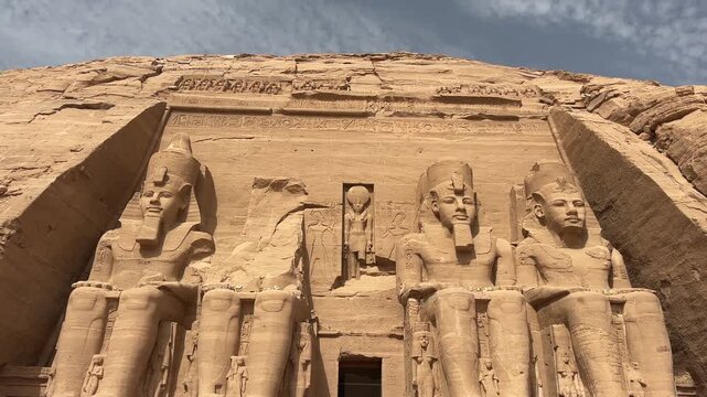 A view of the Temple of Ramses II in Abu Simbel, Egypt.