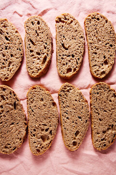 Slices of Homemade Bread from Above