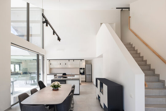 dining room and staircase
