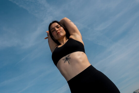 Athlete exercising outdoors 
